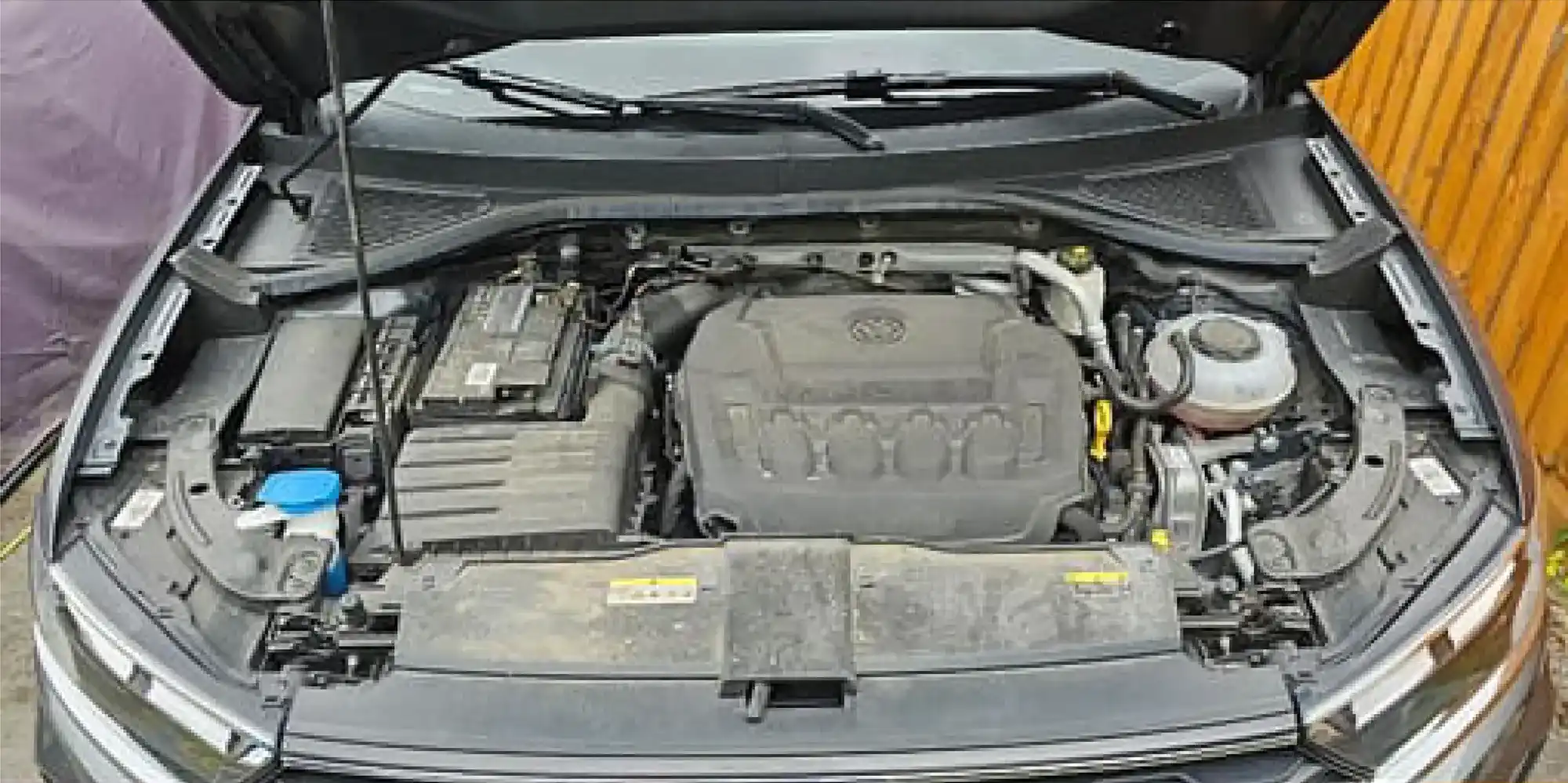 engine bay before